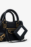 Balenciaga Black Leather Nano Edge City Bag GHW With Strap