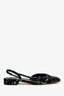 Pre-Loved Chanel™ Black Tweed/Leather Slingback Flats Size 38.5C