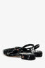 Pre-Loved Chanel™ Black Tweed/Leather Slingback Flats Size 38.5C