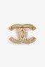 Pre-Loved Chanel™ 2013 Champagne Gold Tone Crystal Embellished CC Brooch