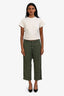 Nili Lotan Green Denim Cropped Jeans Size 4