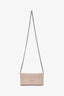 Christian Dior 2017 Blush Pink Leather Diorama Wallet On Chain