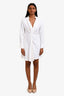 Sandro White Long Sleeve Gathered Mini Dress Size 34