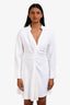 Sandro White Long Sleeve Gathered Mini Dress Size 34