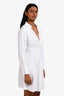 Sandro White Long Sleeve Gathered Mini Dress Size 34