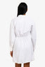 Sandro White Long Sleeve Gathered Mini Dress Size 34