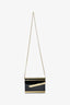 Jimmy Choo Black/Gold Acrylic Clutch With Chain