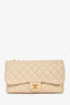 Pre-Loved Chanel™ 2013-14 Vanilla Beige Lambskin Quilted Flap Chain Shoulder Bag