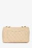 Pre-Loved Chanel™ 2013-14 Vanilla Beige Lambskin Quilted Flap Chain Shoulder Bag