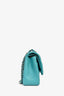 Pre-Loved Chanel™ 2014 Turquoise Lambskin Jumbo Double Flap Shoulder Bag