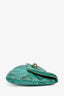 Jimmy Choo Turquoise Snakeskin Fold Clutch