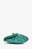 Jimmy Choo Turquoise Snakeskin Fold Clutch