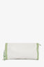 Jimmy Choo White Leather/Light Green Suede Large Clutch