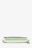 Jimmy Choo White Leather/Light Green Suede Large Clutch