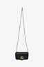 Gucci Black Leather GG Marmont Super Mini Crossbody Bag