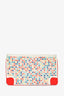 Christian Louboutin White/Red Leather Multicoloured Studded Clutch With Chain