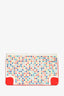 Christian Louboutin White/Red Leather Multicoloured Studded Clutch With Chain