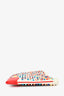 Christian Louboutin White/Red Leather Multicoloured Studded Clutch With Chain