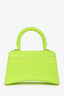 Balenciaga Neon Yellow  Croc Embossed XS Hourglass Top Handle Bag