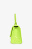 Balenciaga Neon Yellow  Croc Embossed XS Hourglass Top Handle Bag