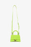 Balenciaga Neon Yellow  Croc Embossed XS Hourglass Top Handle Bag