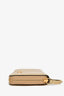 Gucci Gold Leather Embossed Long GG Zip Wallet