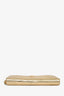 Gucci Gold Leather Embossed Long GG Zip Wallet