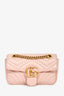 Gucci Light Pink Lambskin Matelasse Small GG Marmont Double Chain Shoulder Bag