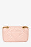 Gucci Light Pink Lambskin Matelasse Small GG Marmont Double Chain Shoulder Bag