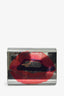 Jimmy Choo Red/Silver Acrylic Lips Clutch With Chain