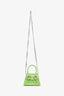 Self-Portrait Green Silk 'The Bow' Embellished Mini Top Handle Bag With Strap