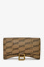 Balenciaga Brown/Black Coated Canvas Monogram Hour Glass Clutch Bag