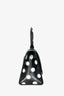 Balenciaga Black/White Leather Polk-a-Dot Small 'Hourglass' Top Handle Bag