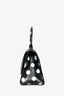 Balenciaga Black/White Leather Polk-a-Dot Small 'Hourglass' Top Handle Bag