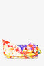 Christian Louboutin White/Multicolour Satin Knot Clutch
