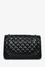 Pre-Loved Chanel™ 2011 Black Lambskin Maxi Single Flap Shoulder Bag