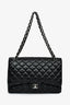 Pre-Loved Chanel™ 2011 Black Lambskin Maxi Single Flap Shoulder Bag