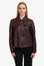 Akris Burgundy Perforated Leather Jacket Size 12 US