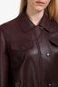 Akris Burgundy Perforated Leather Jacket Size 12 US
