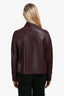 Akris Burgundy Perforated Leather Jacket Size 12 US