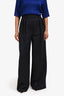Anine Bing Navy Blue Wool Blend Trousers Size 10
