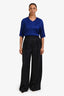 Anine Bing Navy Blue Wool Blend Trousers Size 10