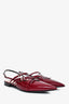 Gucci Burgundy Leather Slingback Strappy Flats Size 38