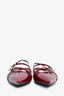 Gucci Burgundy Leather Slingback Strappy Flats Size 38
