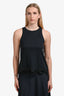 Carven Black Cotton Perforated Hem Top Size S