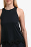 Carven Black Cotton Perforated Hem Top Size S