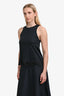 Carven Black Cotton Perforated Hem Top Size S