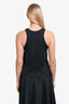Carven Black Cotton Perforated Hem Top Size S