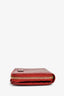 Gucci Red Guccissima Embossed Leather Compact Wallet
