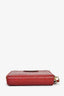 Gucci Red Guccissima Embossed Leather Compact Wallet